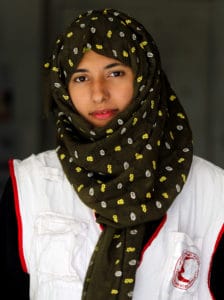 Ameerah in her Yemen Red Crescent Society gear.