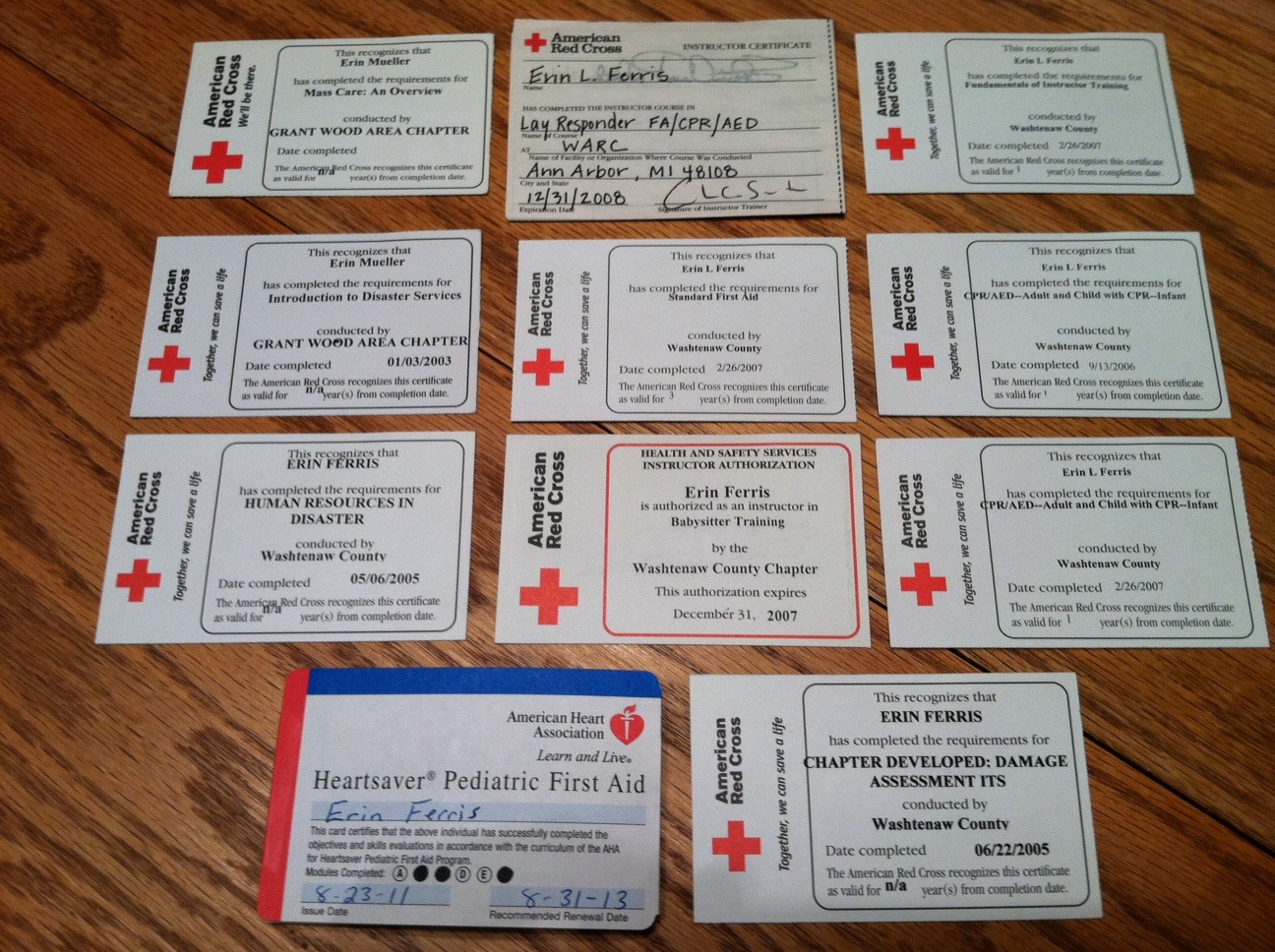 American Red Cross Adult CPR/AED Skills Card