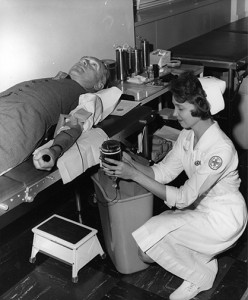 62-596Washington, DC, November 16,1962 – Netherlands Ambassador Dr. J. Herman van Roijen donates blood at the Washington Regional Red Cross Blood Center.
