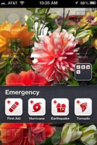 Red Cross tornado app phone alert screenshot home screen