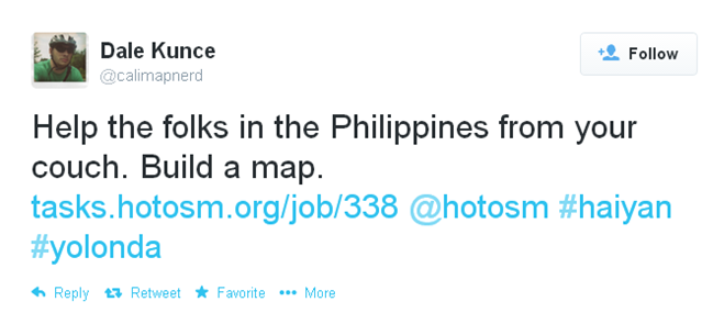 "Help the folks in the Philippines from your couch. Build a map."