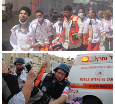 Volunteers in Gaza and Israel help the injured