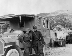 WWI Red Cross ambulance in Italy, 1918.