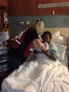 Canadian Red Cross helping Hurricane Matthew staff visiting Yanci and new baby