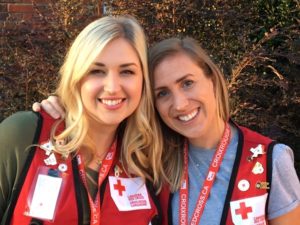Canadian Red Cross helping Hurricane Matthew two staffers smiling