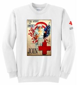 historic red cross poster on sweatshirt red cross holiday christmas gift ideas