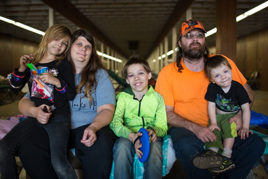 Oroville Dam evacuee family