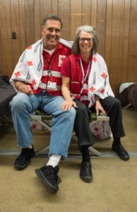 John and Julie take a Valentine moment while providing shelter support.