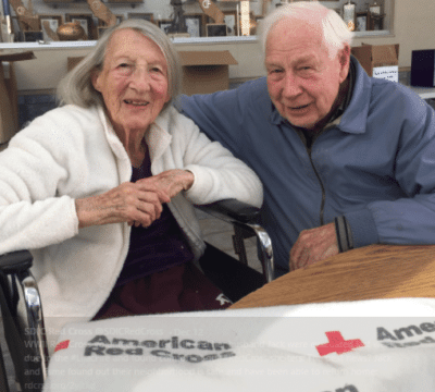 Jack and Esme Griffiths Sitting San Diego Red Cross Shelter