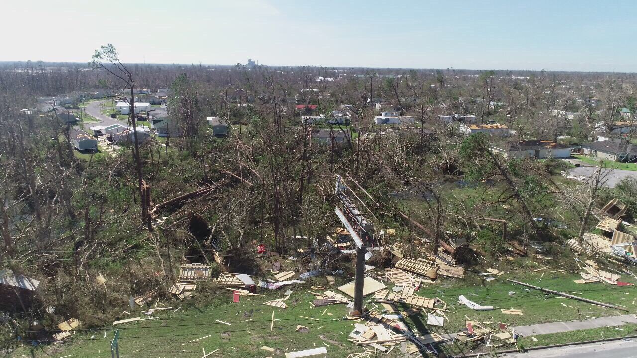 Drone footage of Hurricane MIchael damage in Florida.
