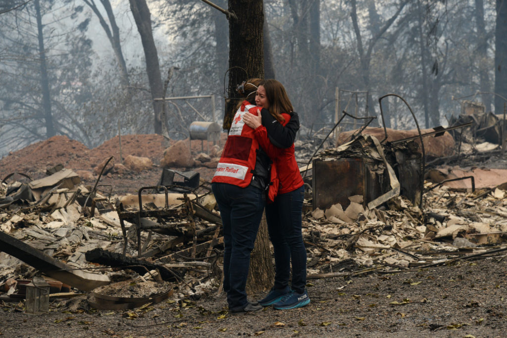 Damaged property in Paradise, California after the California wildfires.