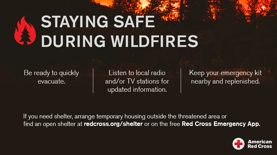 Safety tips to help you stay safe during a wildfire. 
