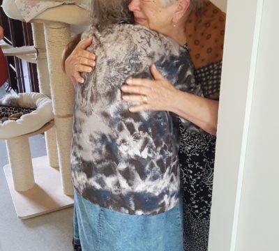 After a separation that lasted more than 70 years, Tamara (right) and her sister, Lidia, embrace during their reunion in Finland.