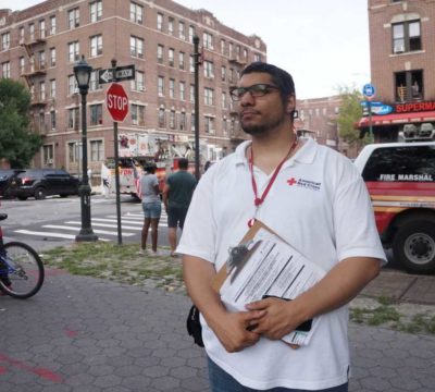 Francisco Resto, a disaster responder, during a disaster response operation in New York City.