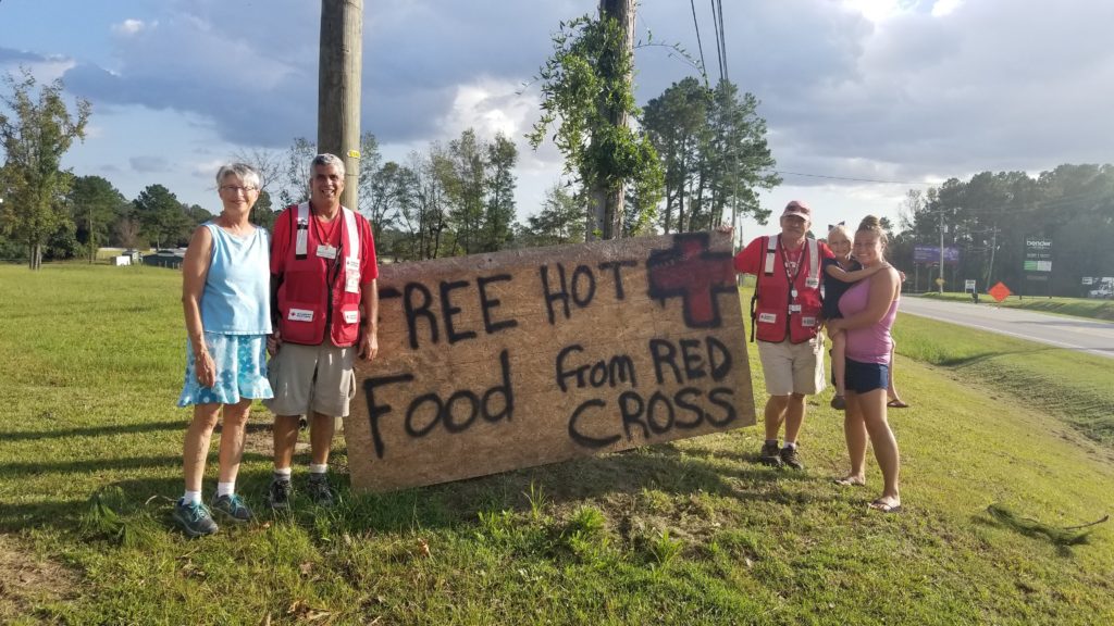 Joe getting the word out about Red Cross meals. 
