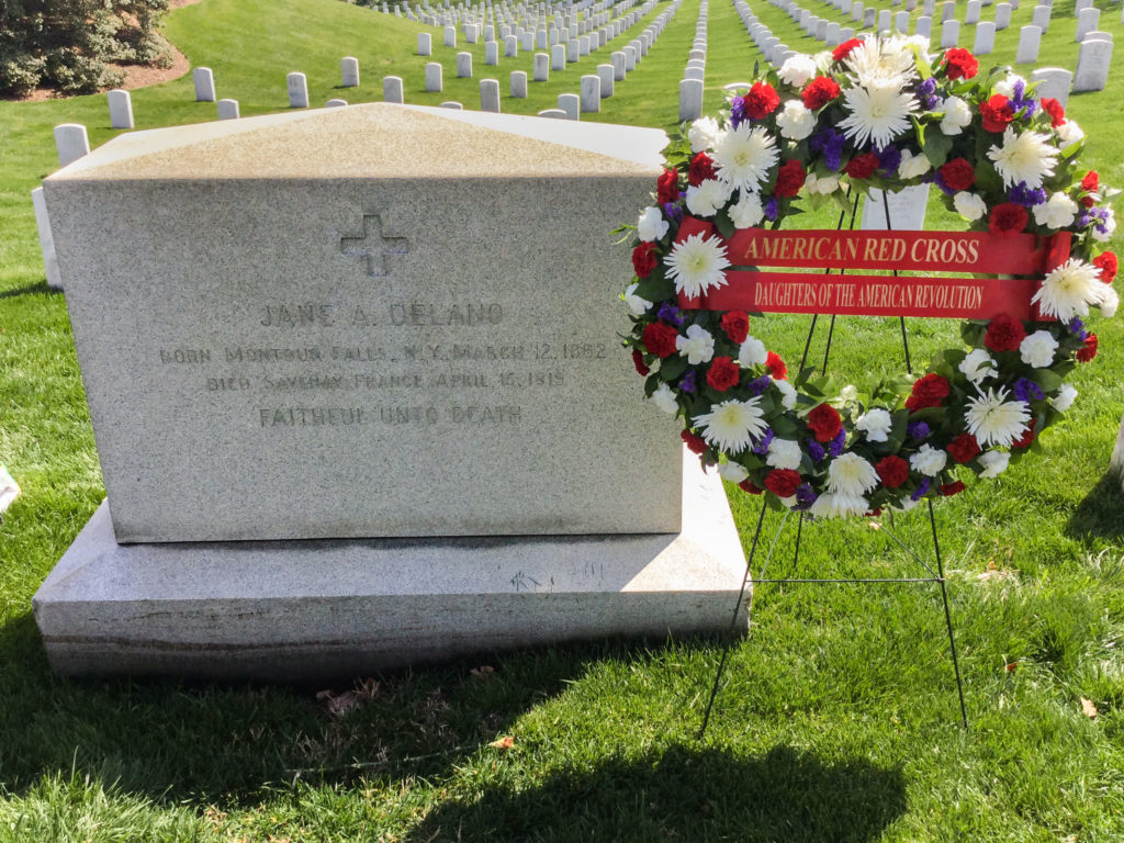 Jane Delano's grave site at Arlington Cemetery. 