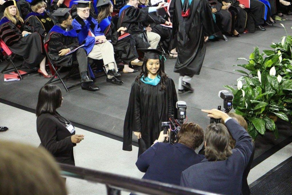 Stephanie at her University of Georgia graduate ceremony. 