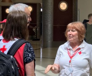 Gary Weinstein and Betty Blessing welcomed fellow Red Cross volunteer Pam Pampe to Atlanta Saturday, as she traveled to help with Hurricane Dorian relief efforts. 