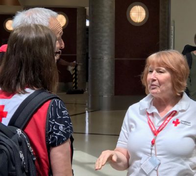 Gary Weinstein and Betty Blessing welcomed fellow Red Cross volunteer Pam Pampe to Atlanta Saturday, as she traveled to help with Hurricane Dorian relief efforts. 
